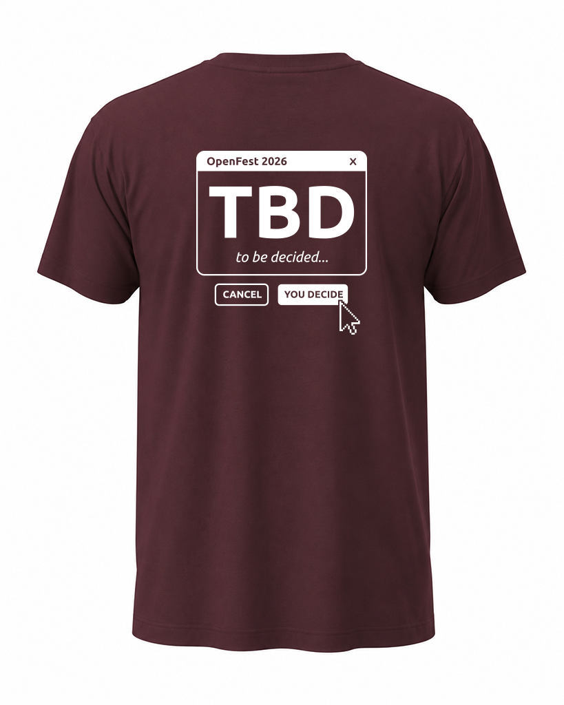 Тениска OpenFest 2026 Burgundy Red унисекс